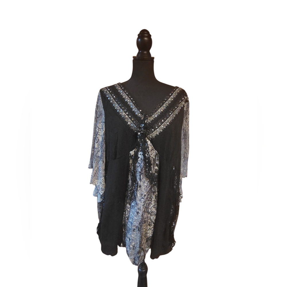 Whimsigoth Fairy Core Style Black And White Top